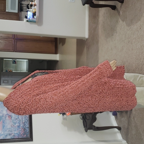 Fashion on Earth s popcorn knit long open front cardigan huge pockets - Picture 5 of 7